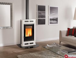 La Nordica FLÓ biele s ventilátorom 8kw teplovzdušné krbové kachle
