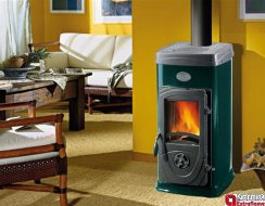 La Nordica SUPER JUNIOR zelená 5kw teplovzdušné krbové kachle