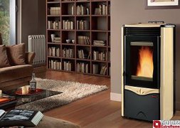 La Nordica Extraflame Duchessa Idro Steel pergamena 13,1kw teplovodné krbové kachle na pelety