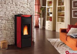 La Nordica Extraflame Melinda Idro bordó 14,1kw teplovodné krbové kachle na pelety