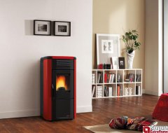 La Nordica Extraflame Viviana EVO bordó 10,2kw teplovzdušné krbové kachle na pelety
