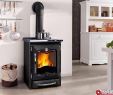 LA NORDICA TermoCucinotta D.S.A. čierna 16,9kw teplovodný sporák na tuhé palivo